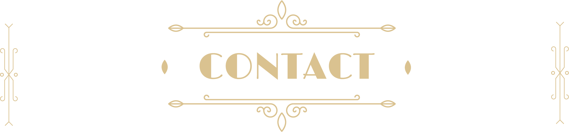 An art deco design with the word "Contact" in the middle.