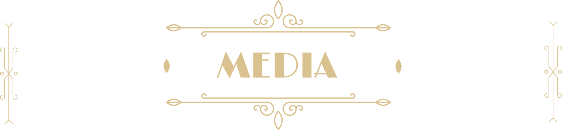 An art deco design with the word "MEDIA" in the middle.